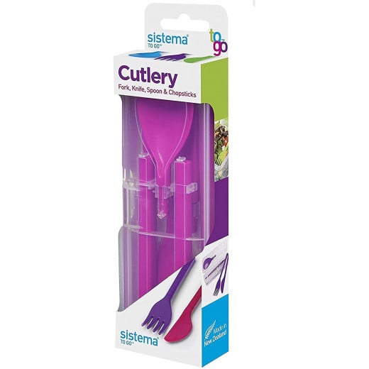 Sistema Klipo Cutlery Set to Go, Purple