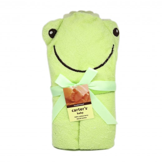 Carter's Friends Boy and Girl Animal Face Hooded Towel, Frog