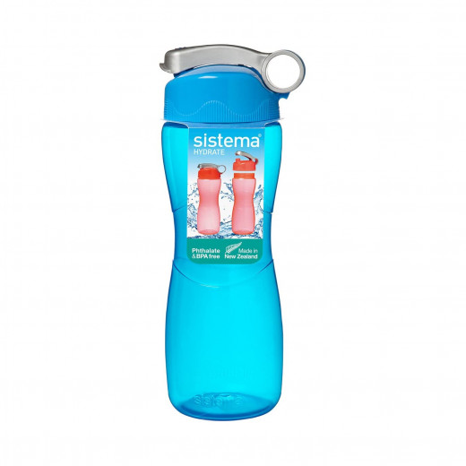 Sistema Hourglass Plastic Water Bottle, 645 ml, Blue