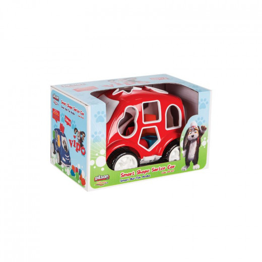 Pilsan Smart Shapes Sorting Car Toy, Red Color, 14x21x13 Cm