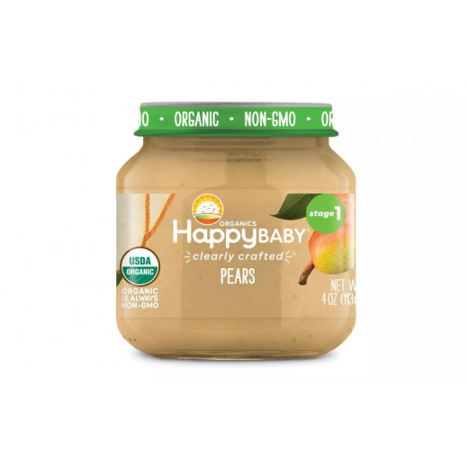 HappyBaby Clearly Crafted Pears Baby Food, 113 g