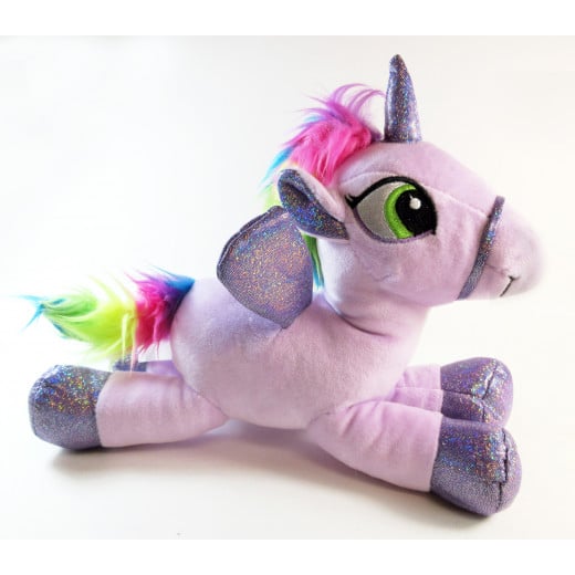 Sparkle Club, Small Unicorn Plush Pillow 9.8", Purple