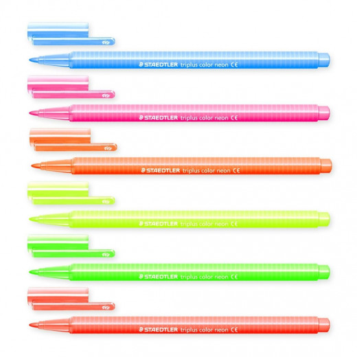 Staedtler Triplus® Neon Color Triangular Fibre-Tip Pen, Pack of 6