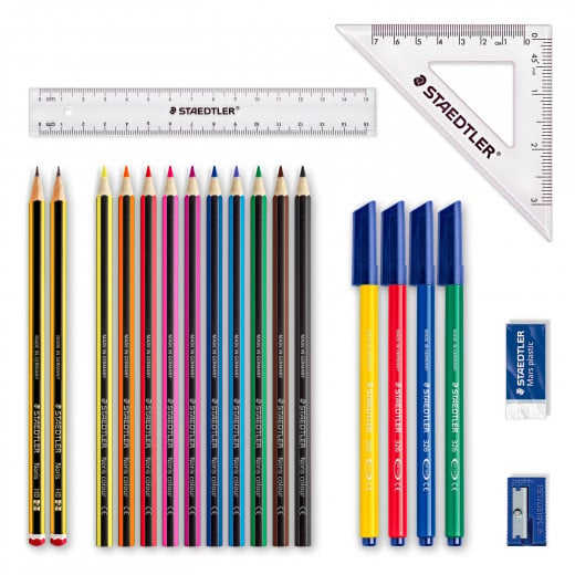 Staedtler Noris Pencil Case Set with Ruler and Set Square