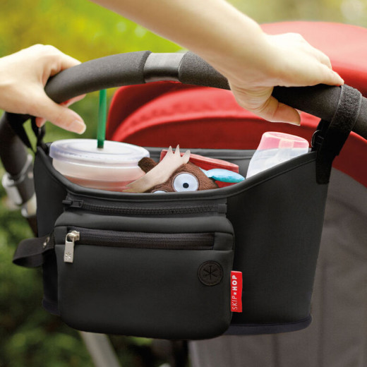 Skip Hop Universal Stroller Organizer: Insulated Beverage and Essentials Stroller Caddy, Black