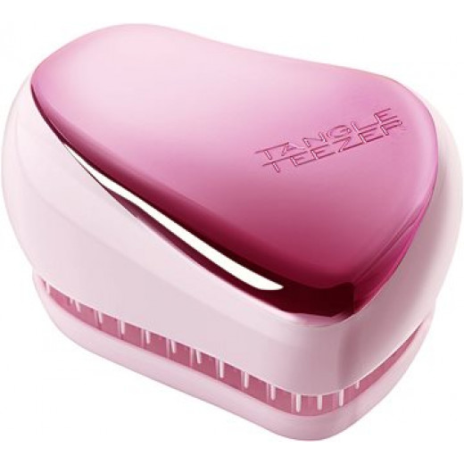 Tangle Teezer Compact Styler Baby Chrome Hair Brush, Pink