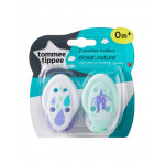Tommee Tippee Closer to Nature Soother x2 Holder, Light Green&White