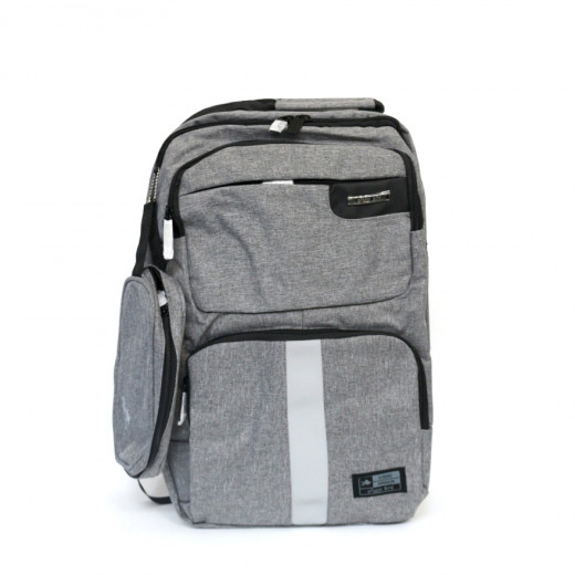 Glossy Bird School Bag with Pencil Case, Light Gray, 45 cm