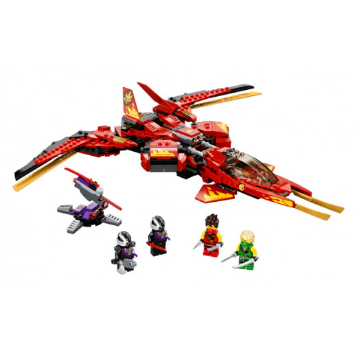 LEGO NINJAGO Kai Fighter building set with fighter jet and 4 minifigures,(513 pieces)