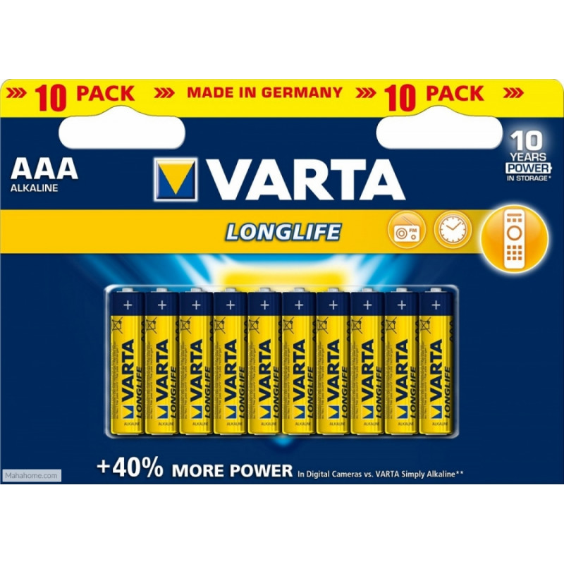 Varta LongLife AAA Bateries Pack of 10 | Home | Electronics | Chargers & Batteries