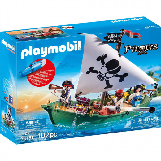 Playmobil Pirate Ship With Underwater Motor 102 For Children