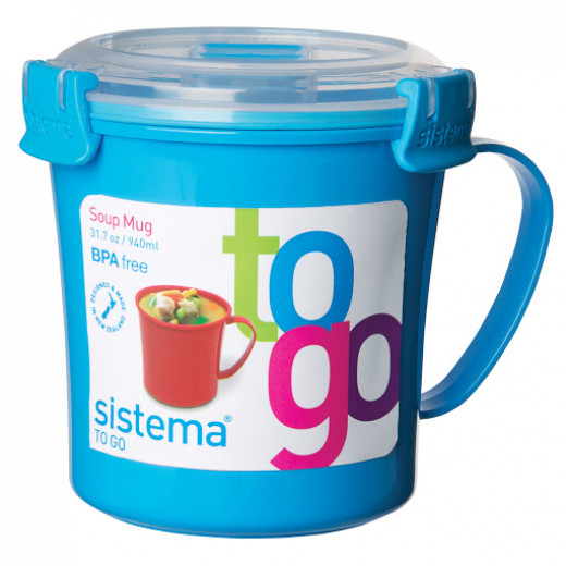 Sistema To Go Microwave Soup Mug - 656 ml, Light Blue