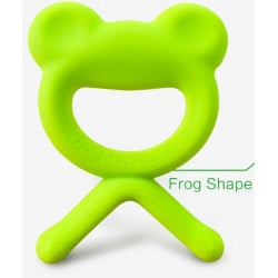 Optimal Rubber Frog Shape Baby Silicone Teether, Green