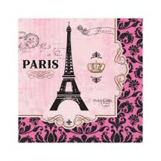 Amscan - A Day In Paris Birthday Party Disposable Lunch Napkins X16 pieces
