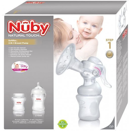 Nuby Softflex 2-in-1 Manual Breast Pump Set