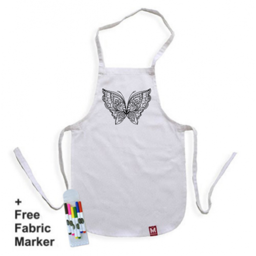 مريول تلوين بتصميم الفراشة للأطفال من ملبس