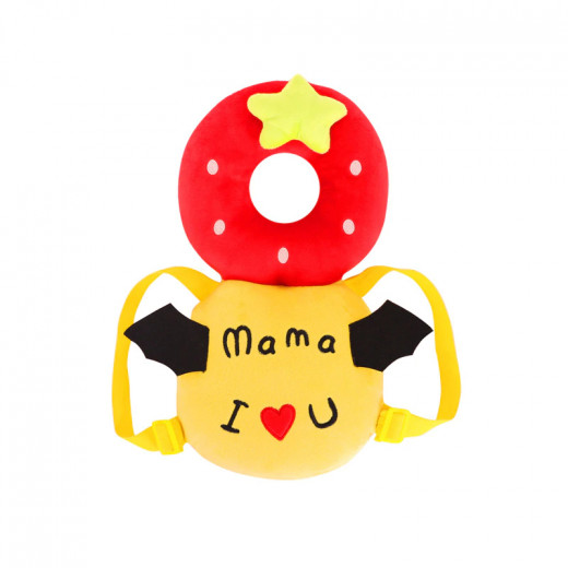 I Love Mama Printed Head Protection Pillow For Babies - Red and yellow