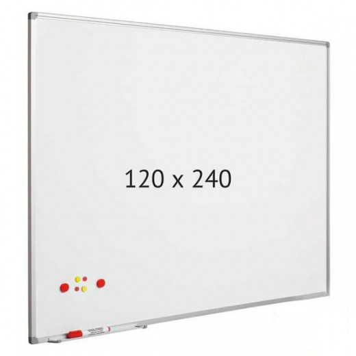 سبورة بيضاء - 120 × 240 سم - مغناطيسية + 1 ممحاة مجانية + قلم للسبورة البيضاء