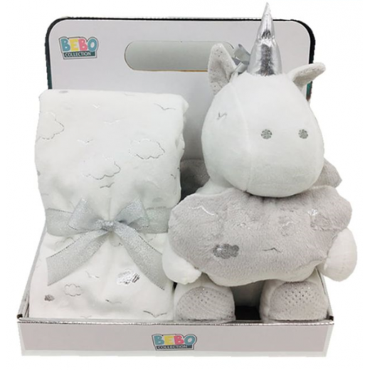 Nova blanket with toys unicorn off-white 75x75cm
