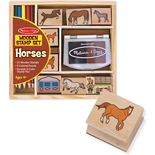مجموعة طوابع خشبية بتصميم الخيول من ميليسا اند دوج