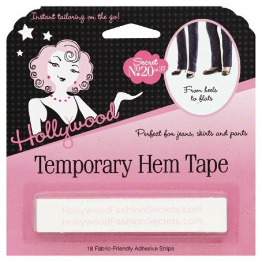Hollywood Fashion Secrets Temporary Hem Tape, 18 Fabric Friendly Adhesive Tape Strips