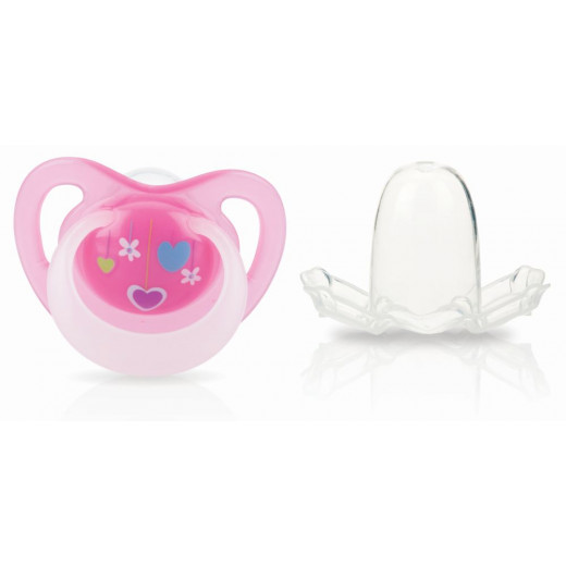 Nuby Orthodontic Glow in the Dark Soother - 0-6m - Pink