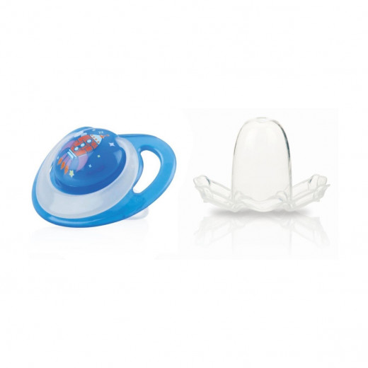 Nuby Orthodontic Glow in the Dark Soother - 0-6m - أزرق