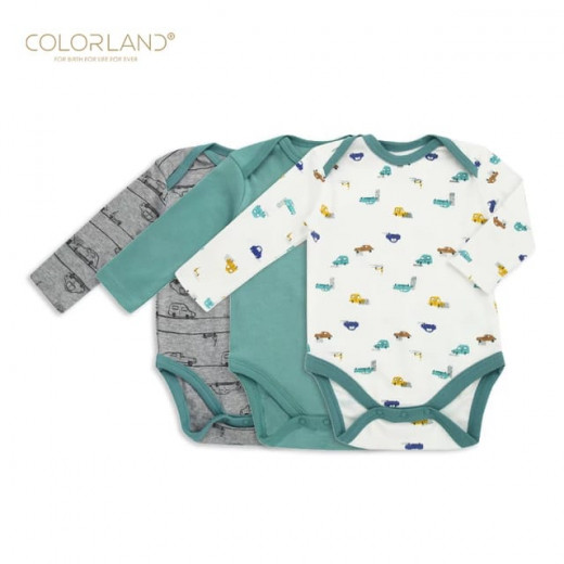 كولورلاند- (1) بدلة أطفال 3 قطع في عبوة واحدة - 6-9 أشهر