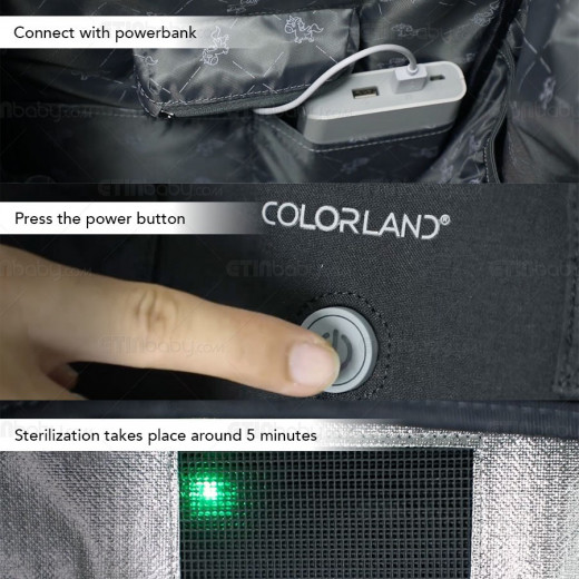 Colorland Backpack with Sterilizing Function using Ozone and Innovative Air Purification Technology, Gray