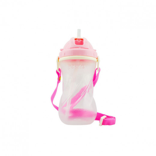 Potato Drinker Small People Leak Proof Baby Lotto Straw Cup, Pink, 360 ml, +12 m