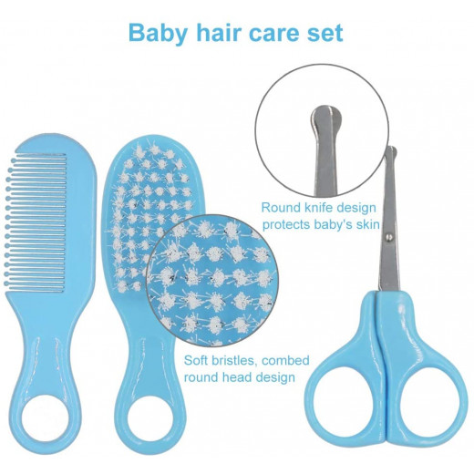 Newborn Baby Grooming Kit, 10 Pcs, Blue