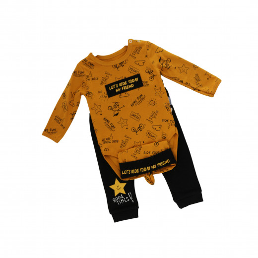 Miniword Body Black and Sand 6-9 Months