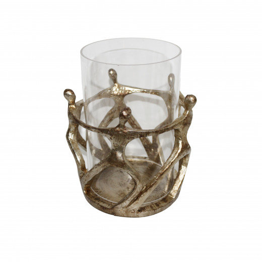 Circle Candle Holder Decoration Piece - Brow Gold
