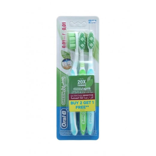 Oral-B Toothbrush Ultrathin Set- Green, 3 Pieces