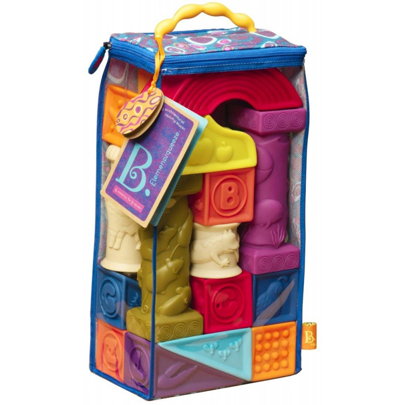 B. Toys – Elemenosqueeze Baby Blocks – 26 Stacking Blocks With Shapes ...