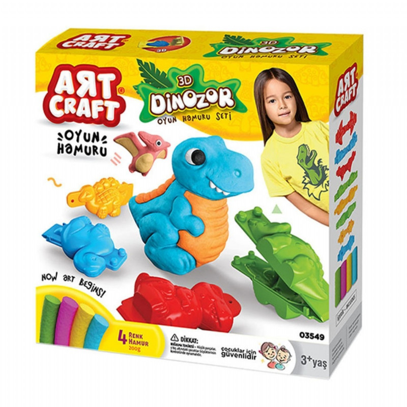 Art Craft 3D Dinosaurs Dough Set, 200 Gram | Toy Store | Arts & Crafts | Clay & Dough