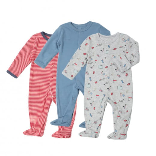 Colorland - (2) Baby Romper 3 Pieces In One Pack - 3-6 Months