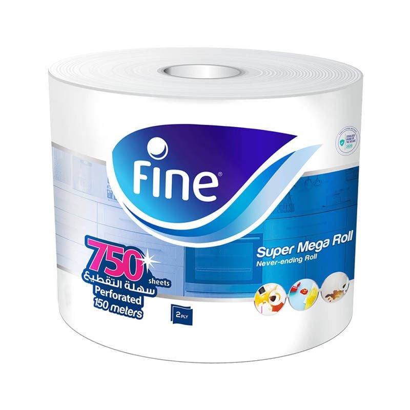 Fine Super Mega Roll Sterilized Paper Towels, 2 Ply, 750 Sheets | Kitchen | Cleaning Supplies | Tissues & Toilet Papers