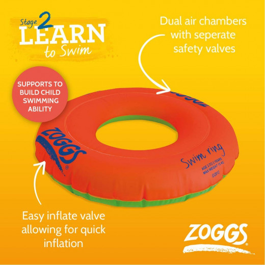 Zoggs Inflatable Swim Ring for kids swim training, Age 1 - 3 years