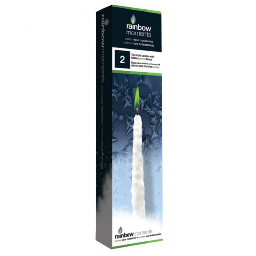 Rainbow Moment  Green Flame Icicle Candles (2pcs)