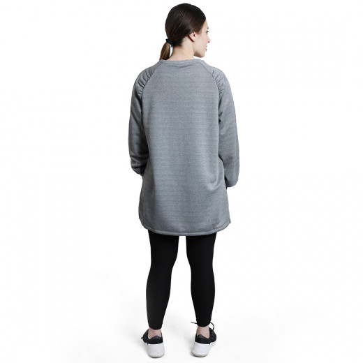 RB Women's Oversized Lounge Sweatshirt , (L/XL), Light Grey