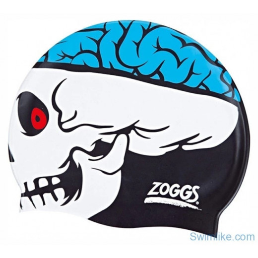 Zoggs Childrens Silicone Swimming Cap - Skull