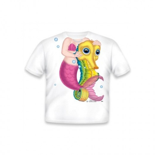 Just Add A Kid Seahorse Rider Mermaid Youth Small T-shirt