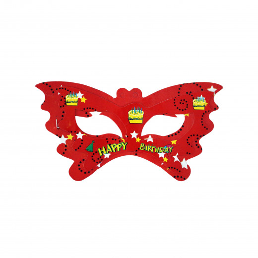 Happy Birthday Party Face Eye Mask Pack of 11- Red Color