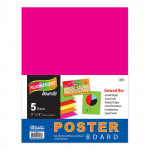 Bazic Multi Color Fluorescent Poster Board (5/Pack)