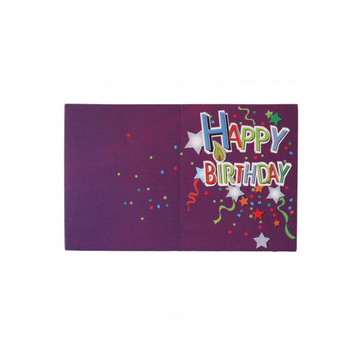 بطاقات دعوة عيد ميلاد سعيد مع تصميم وجه سعيد باللون البنفسجي ، 10 بطاقات