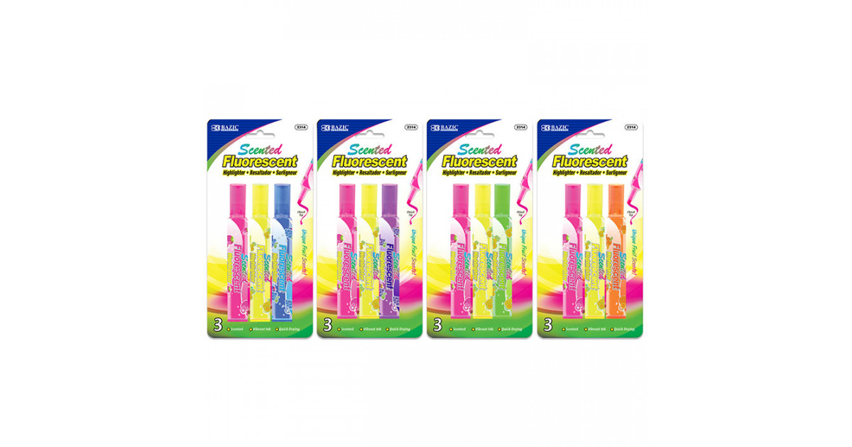 BAZIC Fruit Scented Mini Highlighter (6/Pack) Bazic Products