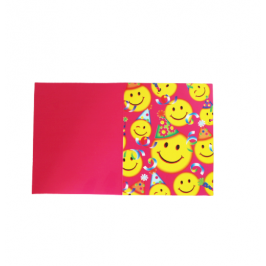 بطاقات دعوة عيد ميلاد سعيد مع تصميم وجه سعيد باللون الوردي ، 10 بطاقات