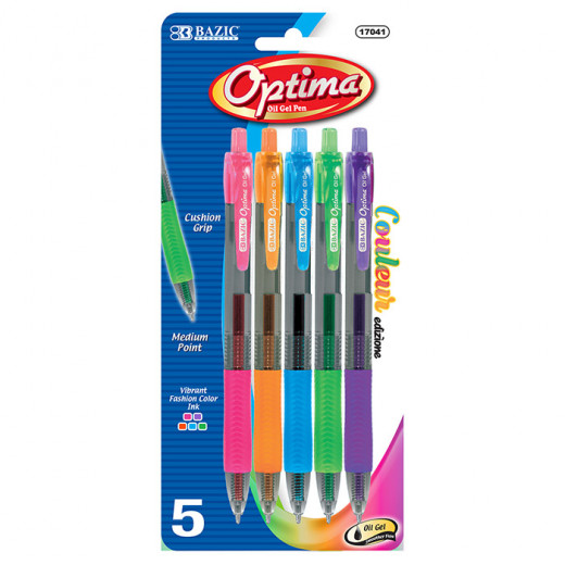 Bazic 5 Retractable Color Gel Pens