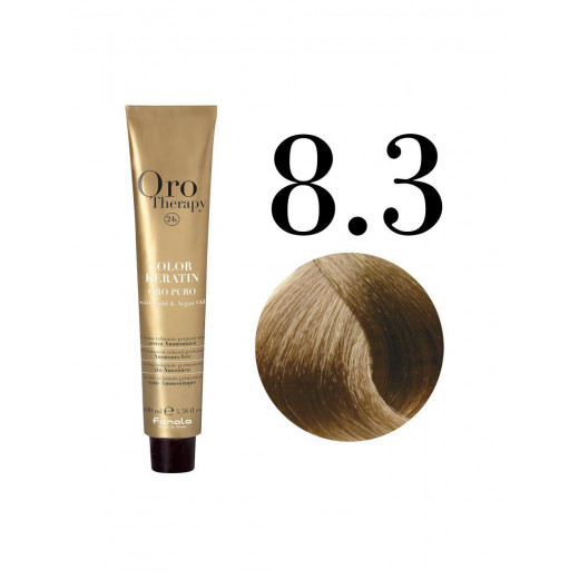 Fanola Oro Puro Hair Coloring Cream, Light Blonde Golden Golden no.8.3